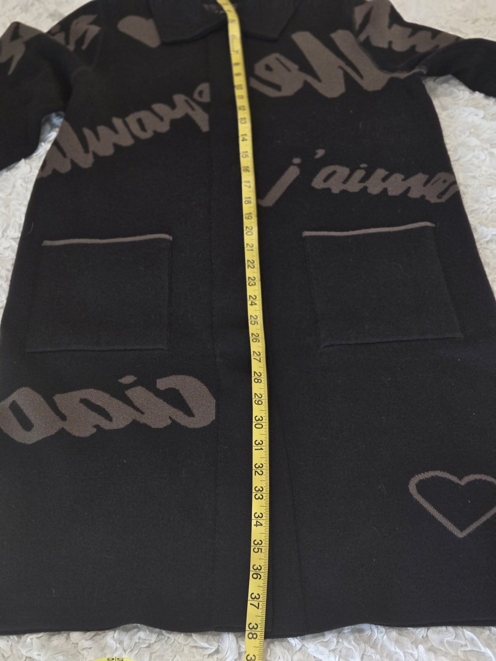 Graphic Script Long Cardigan - Picture 7 of 8